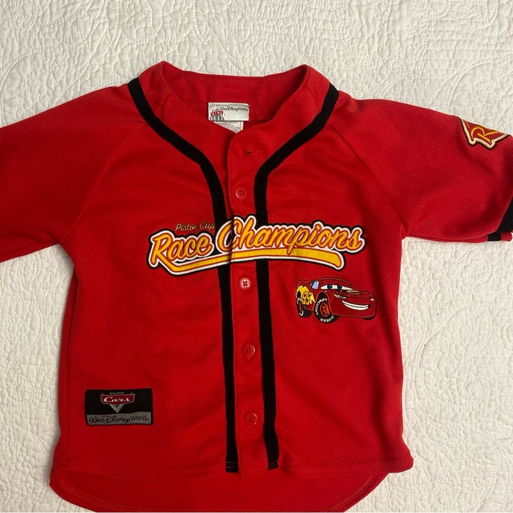 VTG Disney Lightening McQueen Embroidered Piston Cup Championship Jersey Size S